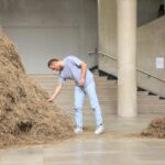 Sven Sachsalber, Looking for a needle in the haystack, 2014, Performance at Palais de Tokyo. Photo: Palais de Tokyo